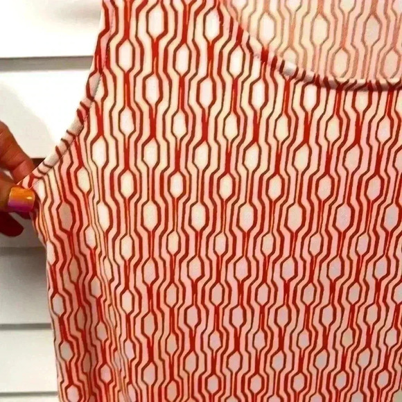 Ann Taylor Tank Top Size Medium Orange & White - Picture 3 of 6